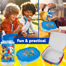 Get Trend Paw Patrol lunch box blue with compartments helps neat, organized meals.