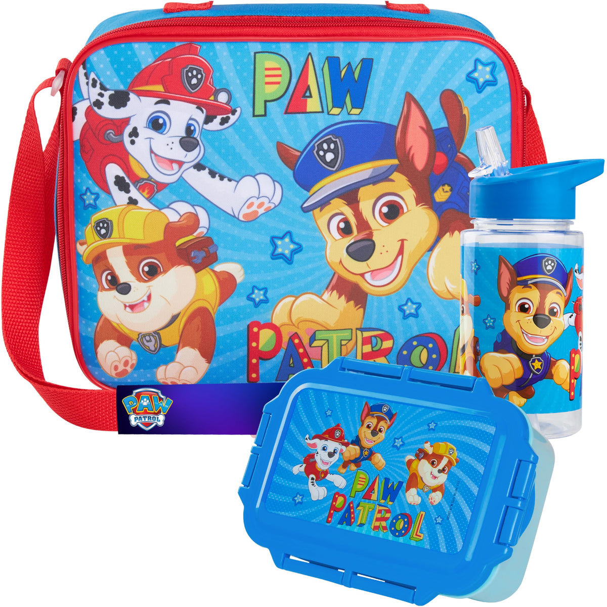 Get Trend Paw Patrol water bottle blue keeps drinks cold and leakproof for school days.