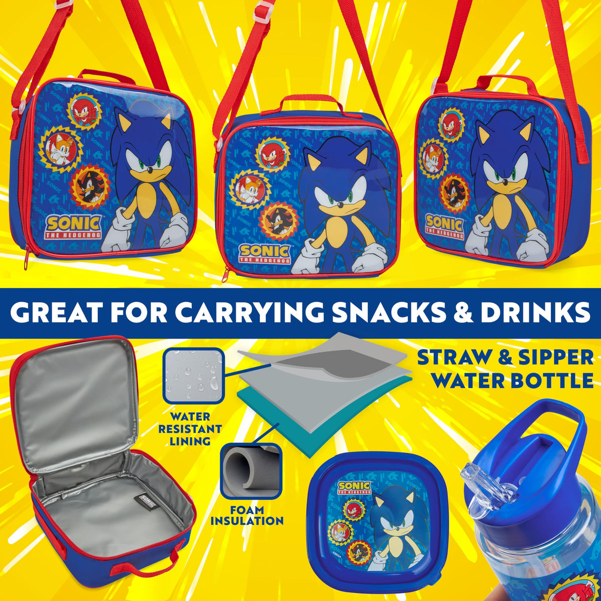 Get Trend Sonic Hedgehog water bottle leak-proof design for mess-free hydration