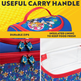 Get Trend Sonic lunch bag blue and red color options for kids.