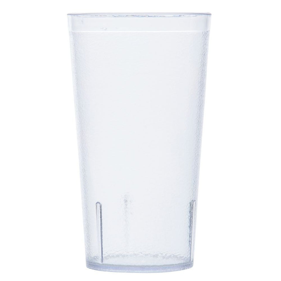 GET unbreakable 16oz tumbler, clear and durable, ideal for water and juice in busy settings