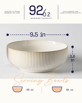 Getstar bowls feature embossed patterns adding farmhouse charm to the table.