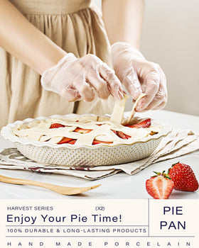 getstar ceramic pie pan delivers heat retention for evenly baked crusts.