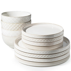 Getstar dinnerware set with 10-5 inch plate, durable ceramic for daily meals