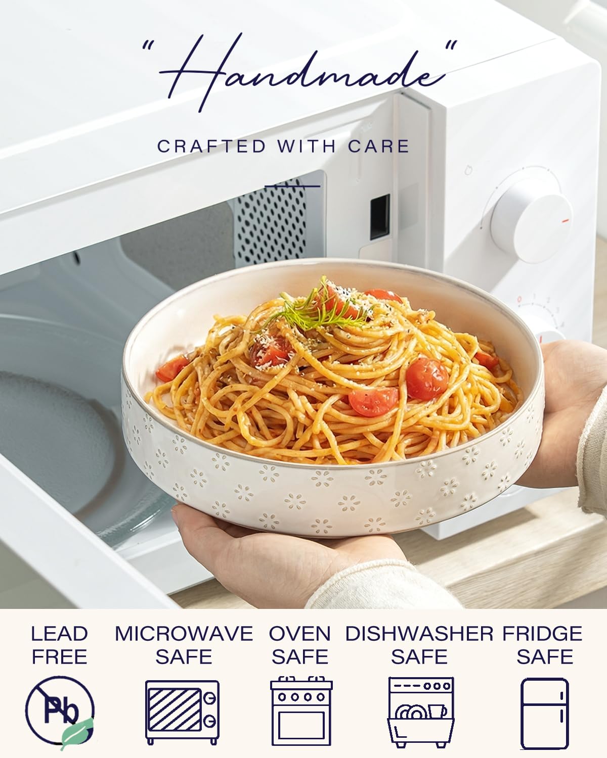 Getstar dishwasher-safe stoneware simplifies cleanup after family meals.