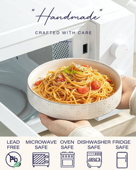 Getstar dishwasher-safe stoneware simplifies cleanup after family meals.