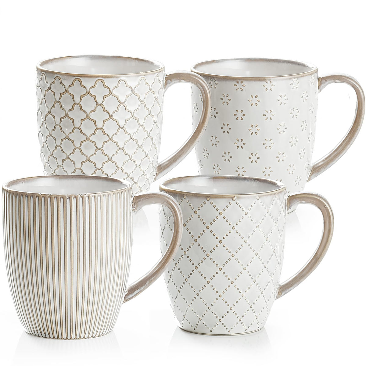 getstar large mug with embossed pattern in earthy hues elevating your coffee ritual.