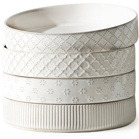 Getstar pasta bowls set of 4 with 7.5 inch diameter for pasta, salads, and soups.