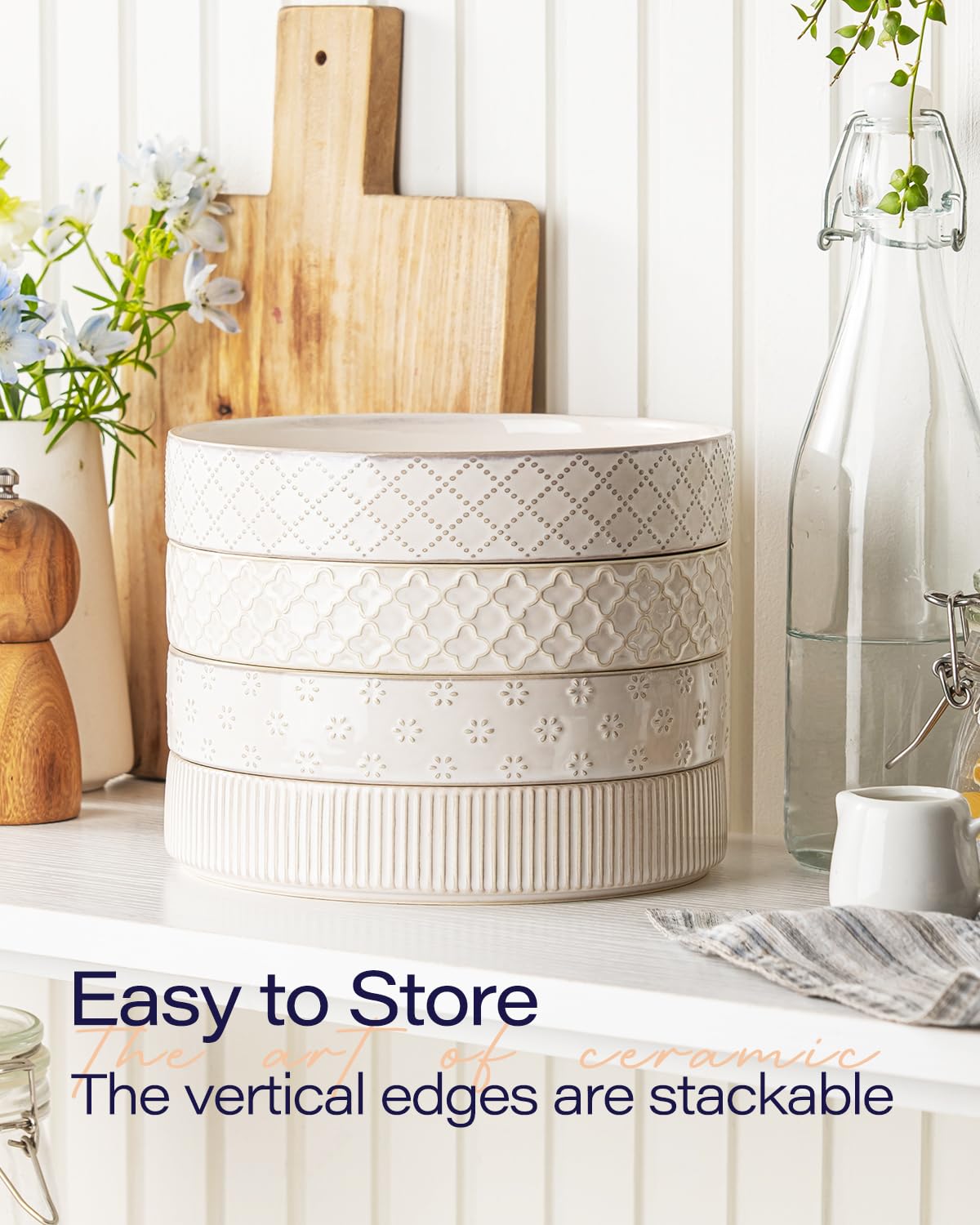 Getstar stackable design saves kitchen space with grooved bases.