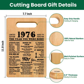 GevGuxLuo 1976 cutting board back design, sparks conversation and keeps meals organized.
