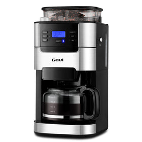 Gevi 10-cup coffee maker with burr grinder for fresh grind-and-brew convenience