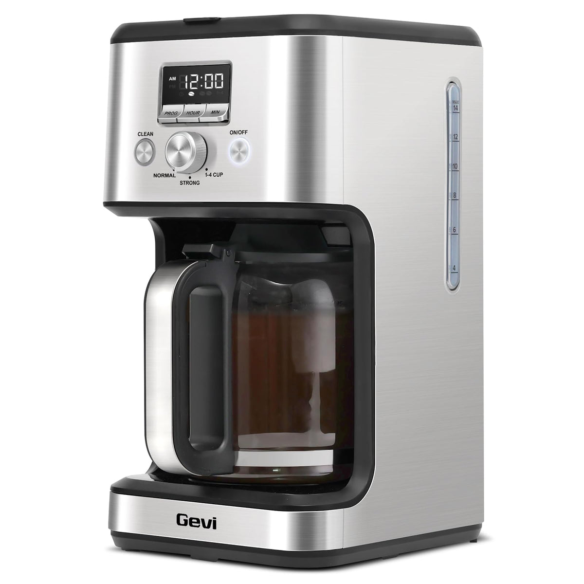 Gevi 14-Cup coffee maker front view for spacious home or office brewing