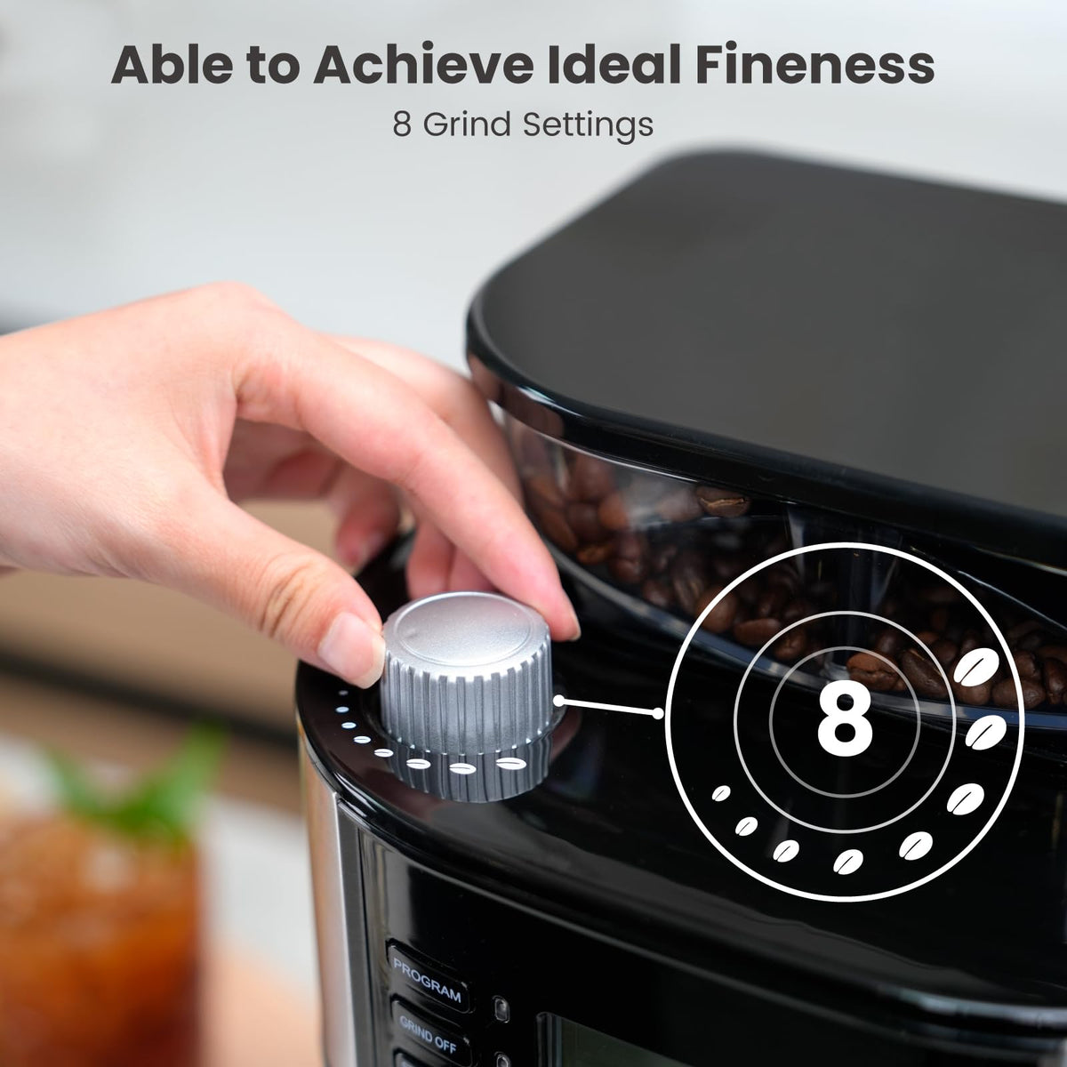 Gevi 24-hour programmable timer enables automatic morning brew.
