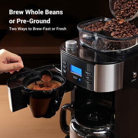 Gevi programmable timer coffee maker ready to wake you with coffee.