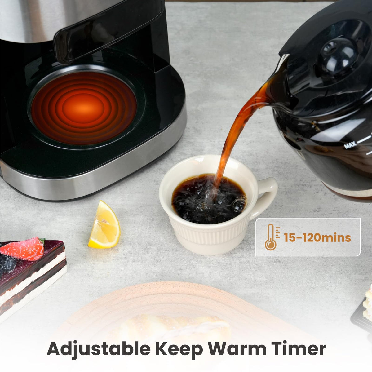 Gevi compact black design fits neatly on any kitchen counter.