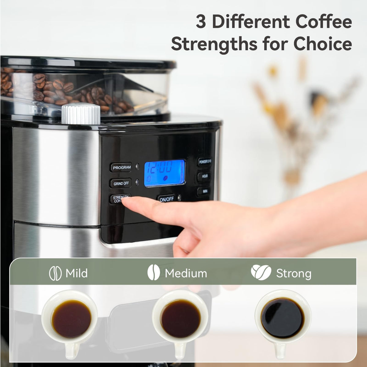 Gevi customizable brew and grind control for tailored coffee texture