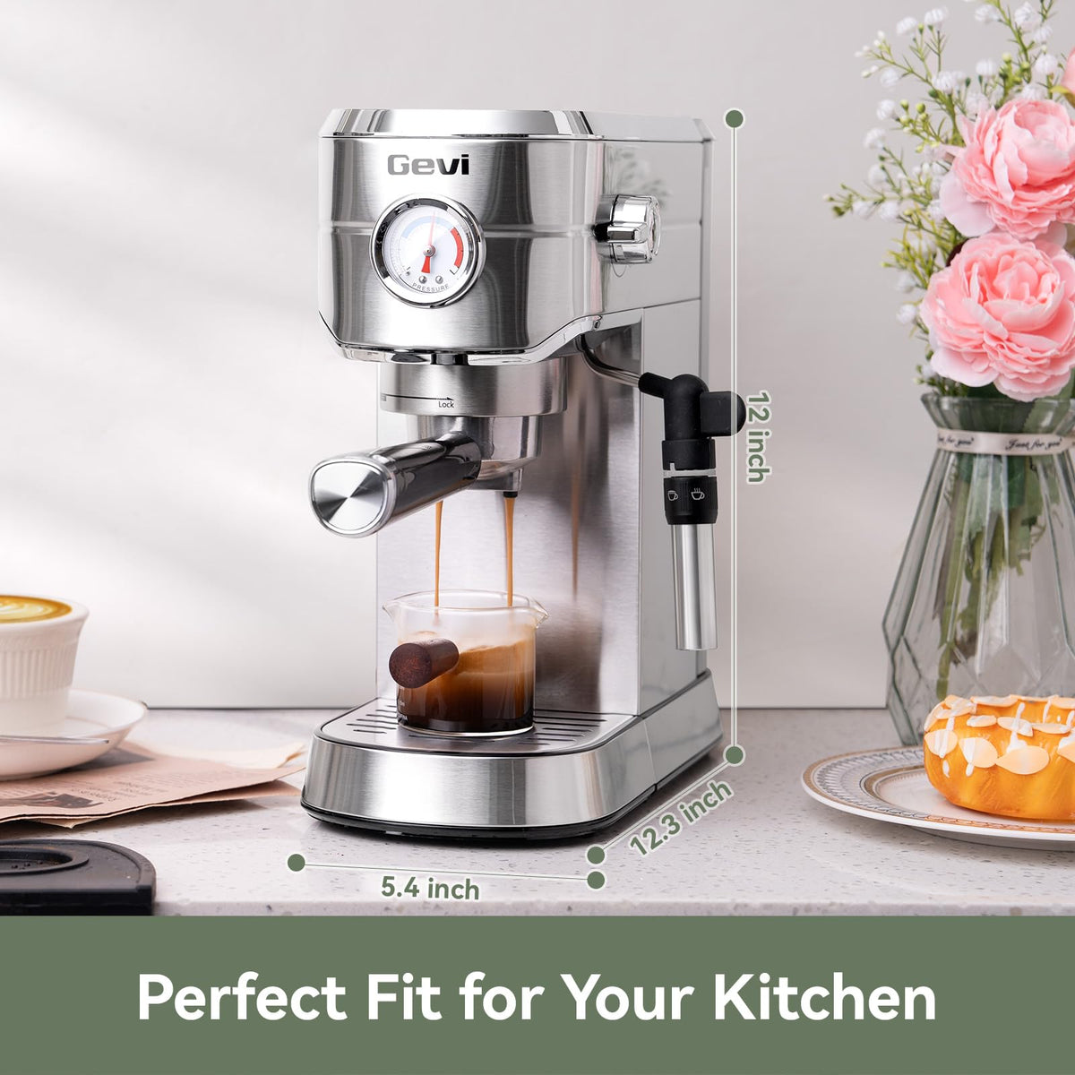 Gevi supports ground coffee, ESE pods, and Nespresso capsules for versatility.