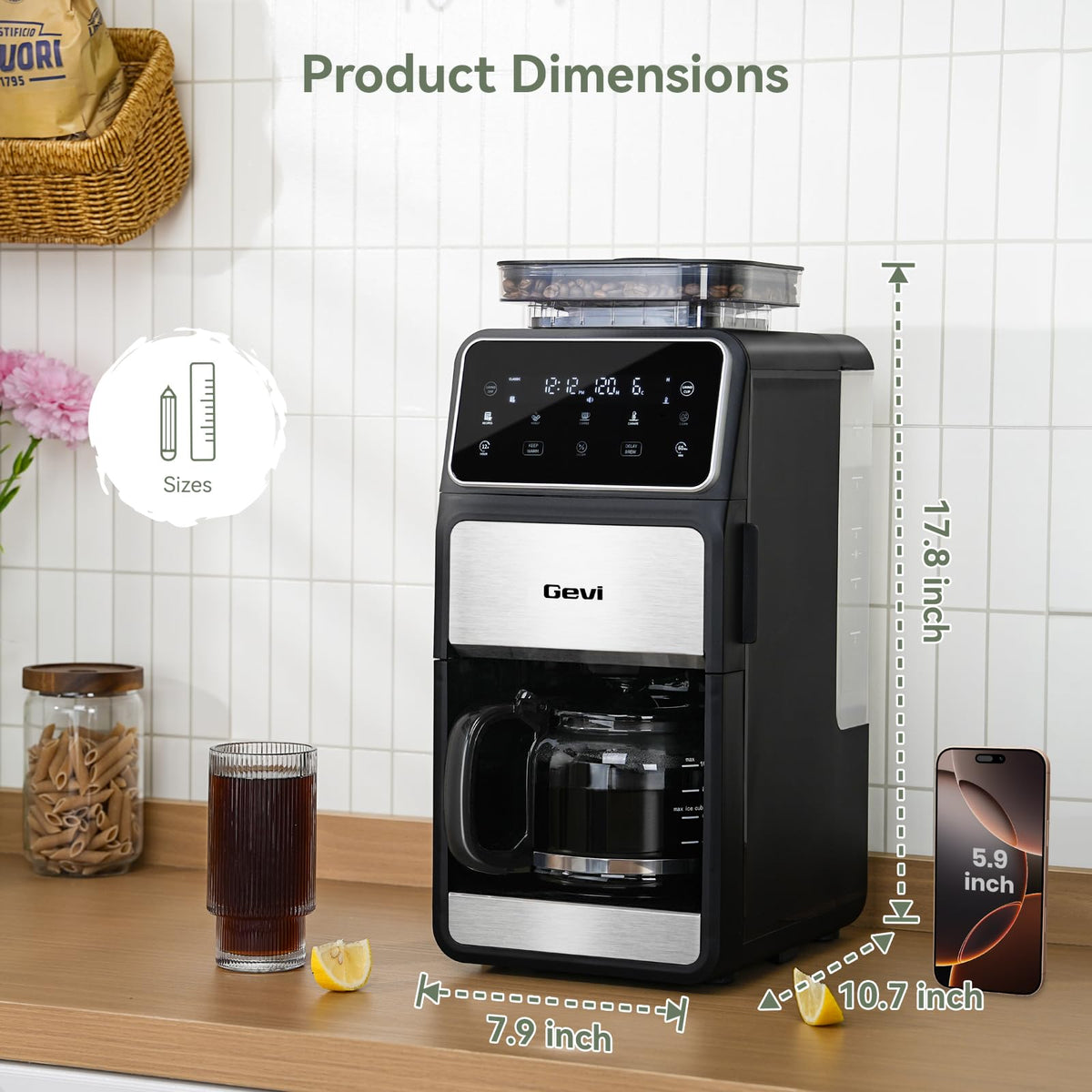 Gevi Grind & Brew keep-warm plate maintains coffee warmth