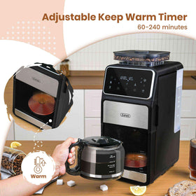 Gevi keep-warm feature up to four hours preserves aroma