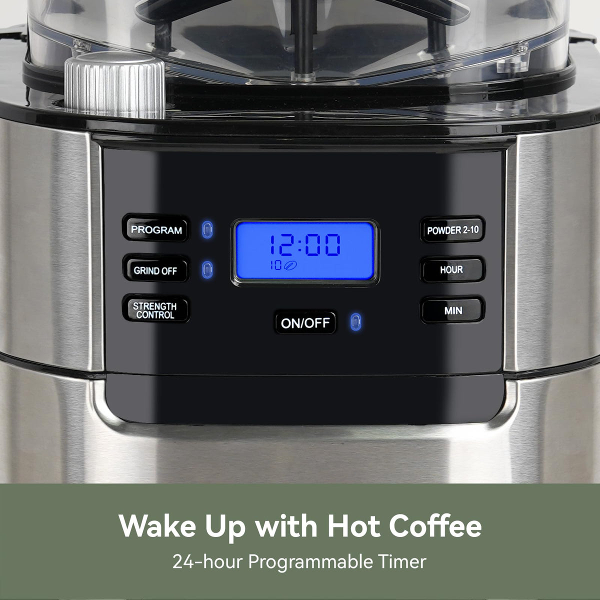 Gevi programmable timer display for convenient pre-set wake-up coffee