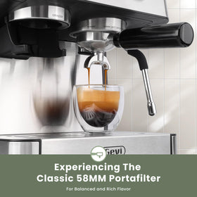 Gevi removable water tank for easy refills and cleaning.