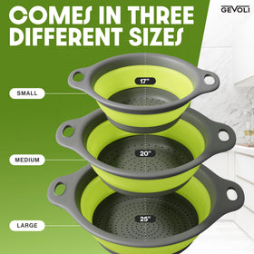 Gevoli collapsible colander medium for compact storage and versatile kitchen use.
