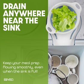 Gevoli over-sink compatible design fits various sink styles.