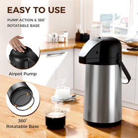 Gezoss 360-degree swivel base enables easy pouring from any direction.