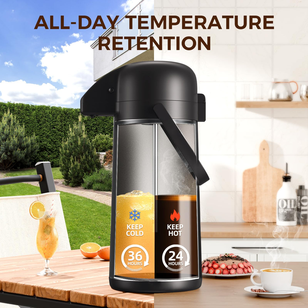 Gezoss stainless steel insulation preserves hot or cold beverages longer.