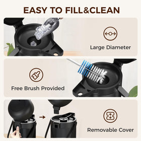 Gezoss wide-mouth opening for easy filling and cleaning.