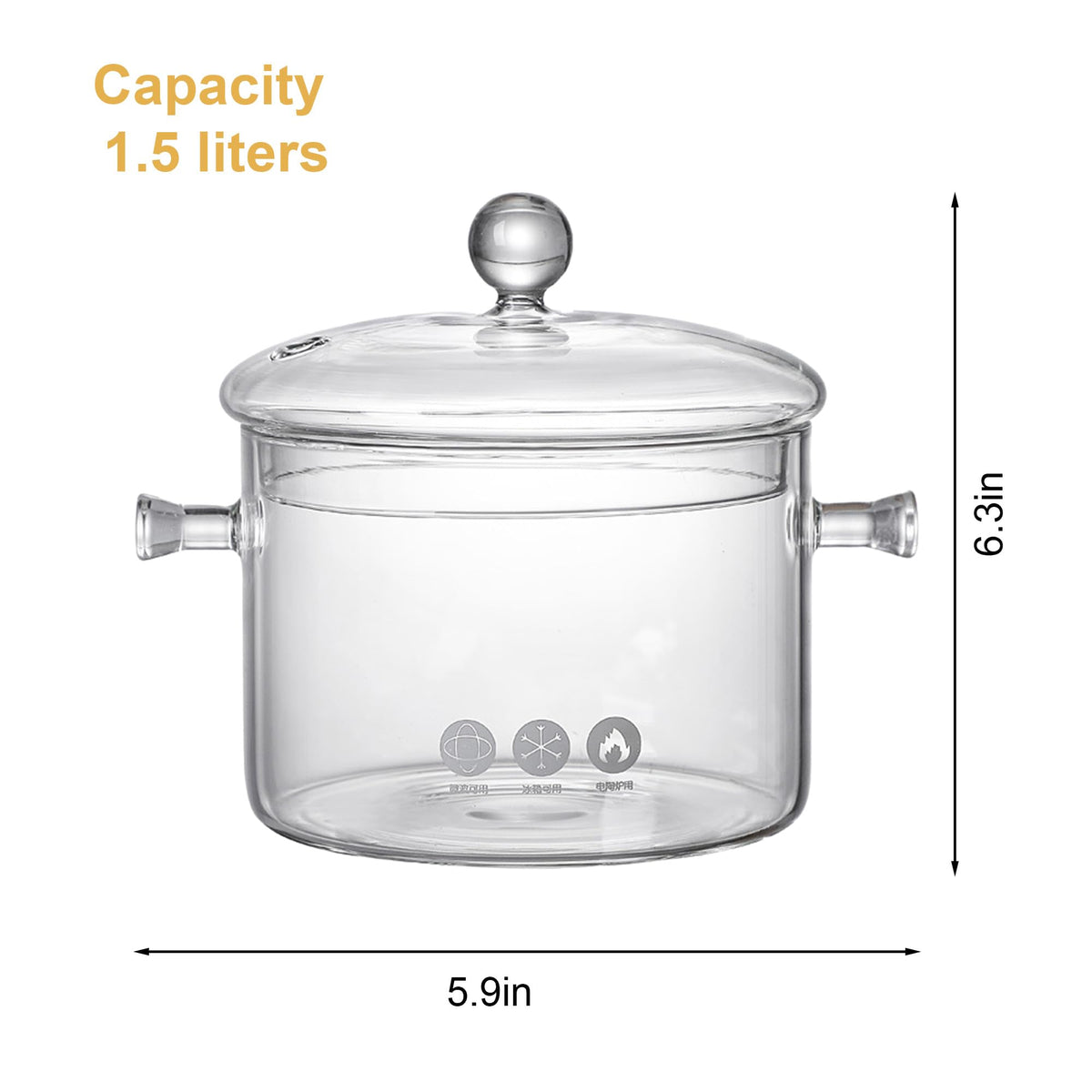 GFZYHEBEI borosilicate glass cookware on stove highlights safe heat handling.