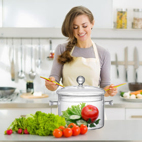 GFZYHEBEI transparent pot enables easy monitoring of soups and pastas.