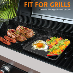 GGC griddle supports indoor stove top and outdoor grill use.