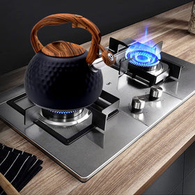 GGC tea kettle diamond-pattern black finish adds stylish flair to daily tea rituals.