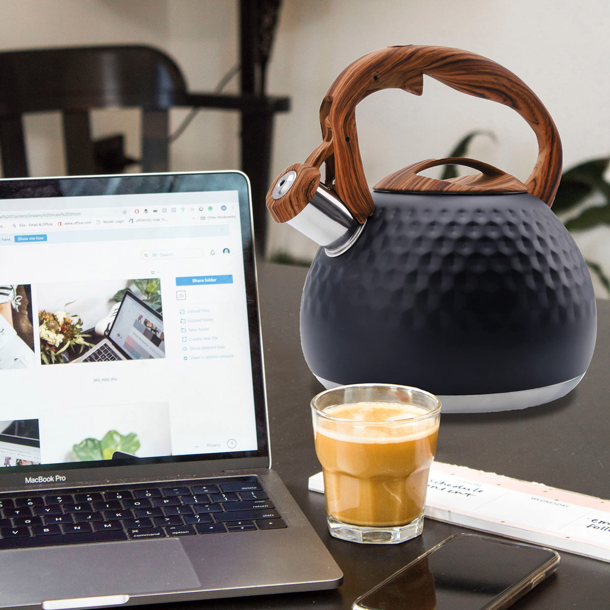 GGC tea kettle emits a loud whistle to signal boiling water clearly.