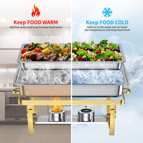GGIU 8-quart chafing dish for buffet, ample capacity for large servings.