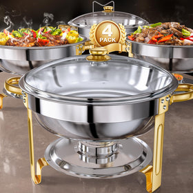 GGIU chafing dish round set with lids for elegant buffet presentation
