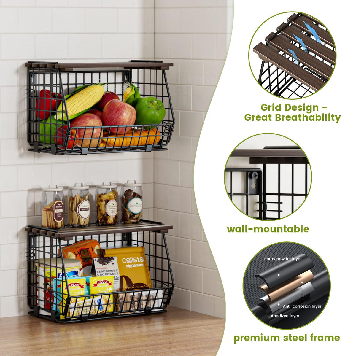 GGIU kitchen-counter-storage-basket versatile countertop use