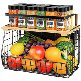 GGIU magnetic fridge shelf holding a fruit basket for organized produce