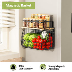 GGIU magnetic fridge shelf stores potatoes, freeing counter space