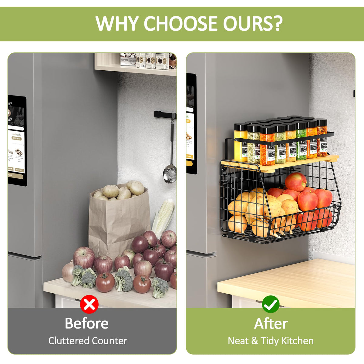 GGIU magnetic fridge shelf top guardrail for extra spice jars