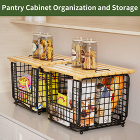 Two stackable GGIU baskets maximize space and organization