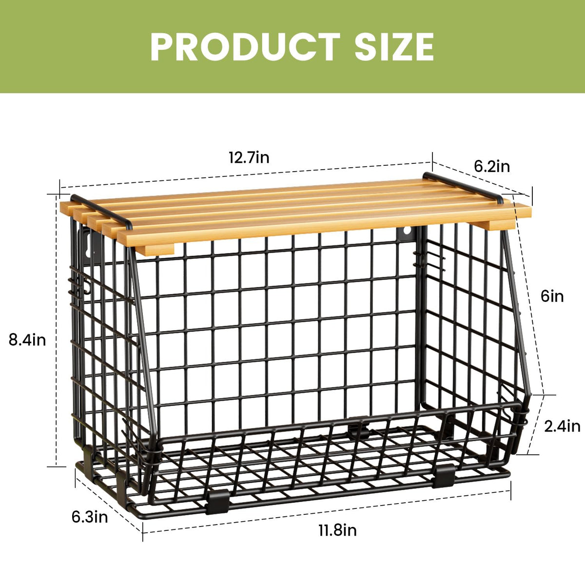 GGIU wire fruit basket foldable design saves space when not in use.