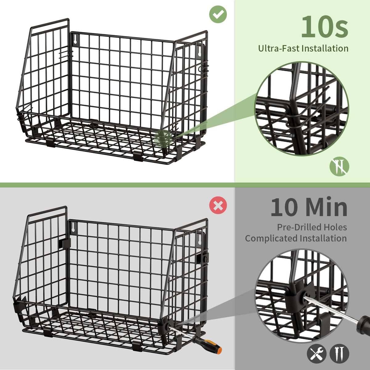 GGIU wire fruit basket for potatoes storage keeps vegetables organized and ventilated.