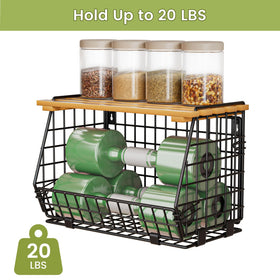 GGIU wire fruit basket sturdy carbon steel construction ensures durable kitchen organization.