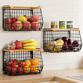 GGIU wire fruit basket wall mount keeps produce organized and accessible.