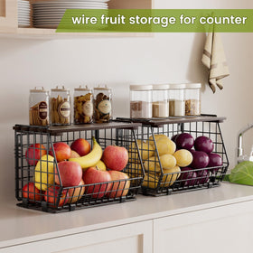 GGIU wire fruit basket wall-mounted keeps counters clear and organized