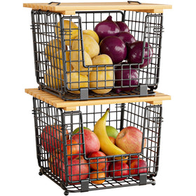 GGIU wire storage basket on kitchen counter for easy produce access
