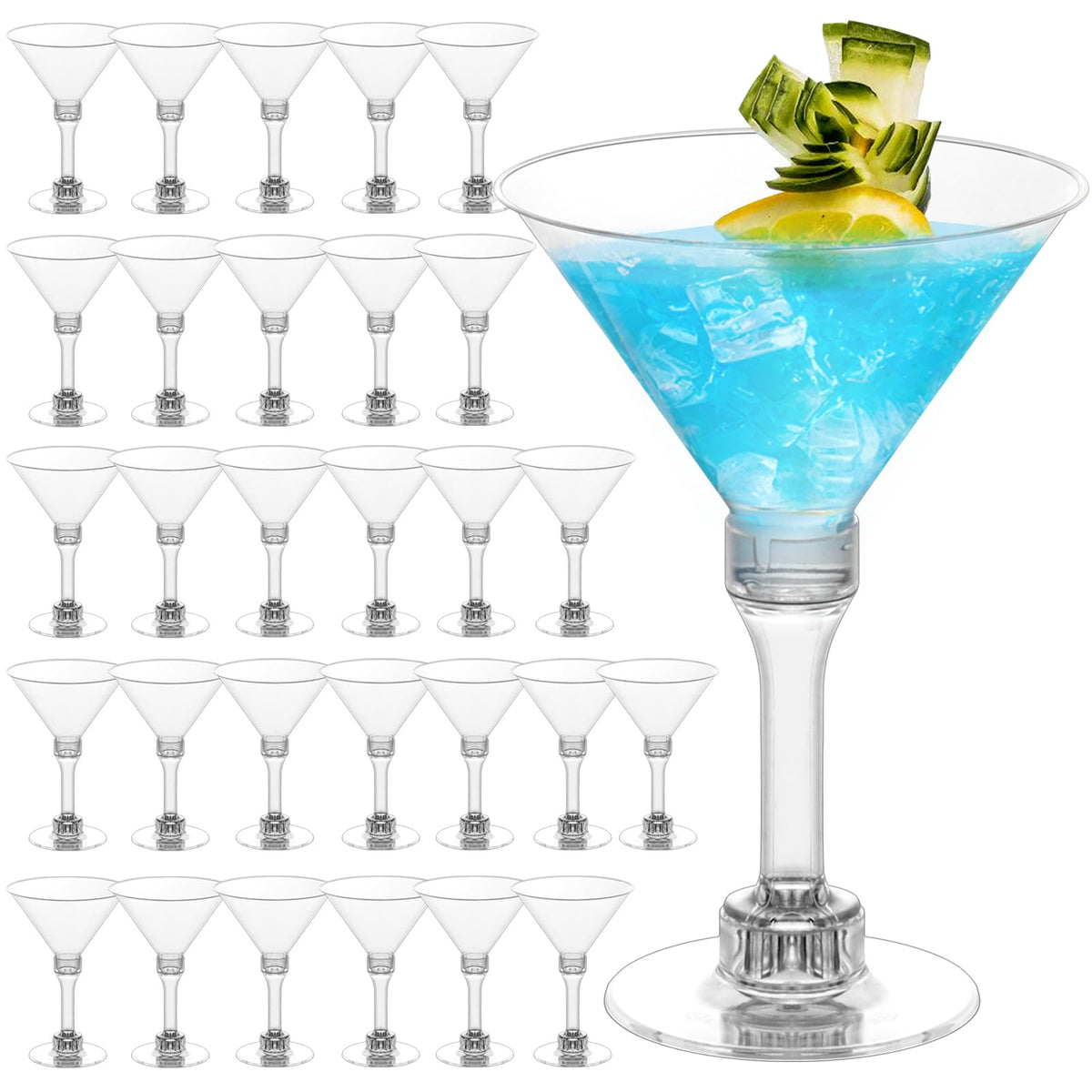 GGOLDMER plastic martini glasses 5oz assembly three-piece for easy storage