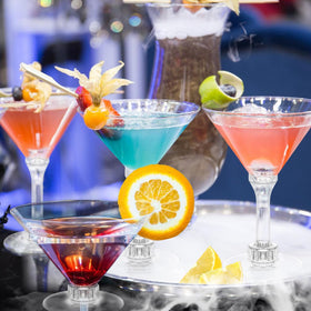 GGOLDMER 5oz dessert and champagne plastic martini glasses